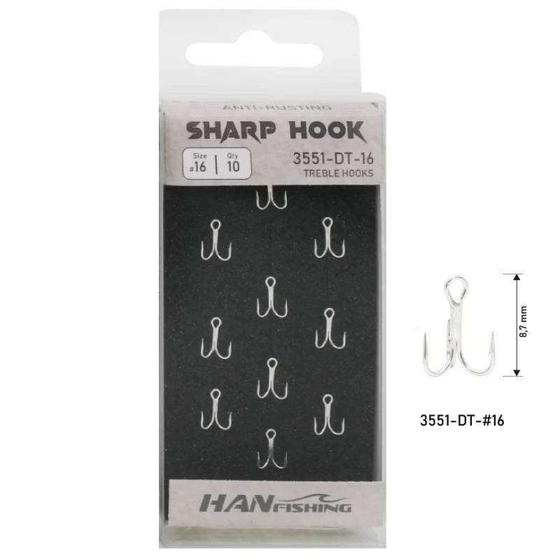 Hanfish Sharp Hook No:16 LRF Üçlü İğne 10 Adet