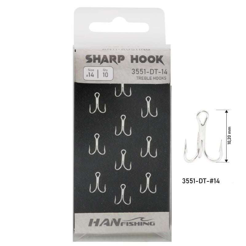 Hanfish Sharp Hook No:14 LRF Üçlü İğne 10 Adet