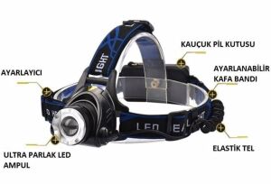 Cata CT-9123 Zoomlu Şarjlı Pilli Poyraz Led Kafa Lambası
