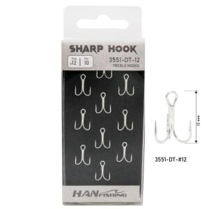 Hanfish Sharp Hook No:12 LRF Üçlü İğne 10 Adet