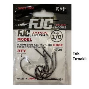 FJC 4729 No:1/0 Maruseigo Kentsuki Black Nikel Olta İğnesi 8 Adet