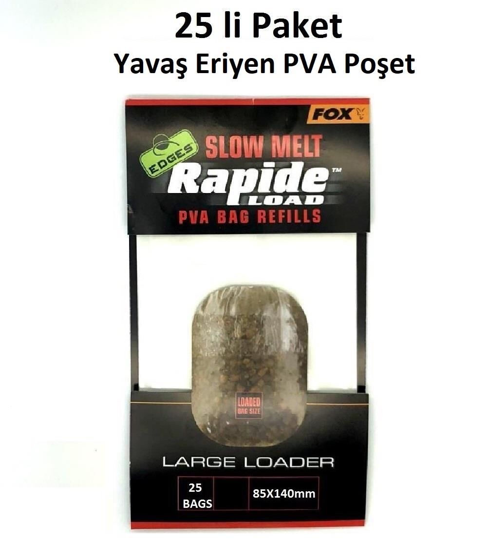 Fox Rapide Load Slow Melt PVA Bag 85x140mm Yemleme Poşeti (25 Adet)