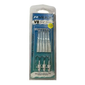 Ryuji V8 8cm 5.5gr Silikon Yem (3+5) White Silver