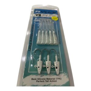 Ryuji V8 8cm 5.5gr Silikon Yem (3+5) White Silver