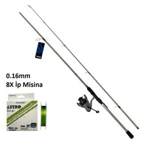 Okuma Outrax OTR-4000SG + 243cm 10-35gr + 150m Astro 0.16mm Spin Olta Seti
