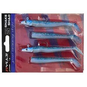 Ryuji Snake Shad 11cm 10gr (2 Jighead + 4  Silikon) 11 Blue Ice