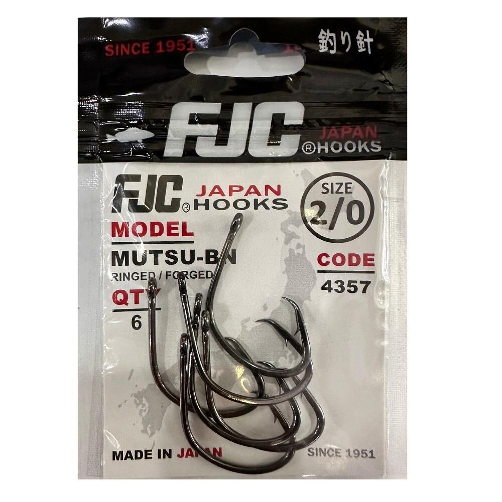 FJC 4357 No:2/0 Mutsu Black Nikel Olta İğnesi 6 Adet