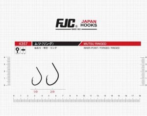 FJC 4357 No:1/0 Mutsu Black Nikel Olta İğnesi 7 Adet