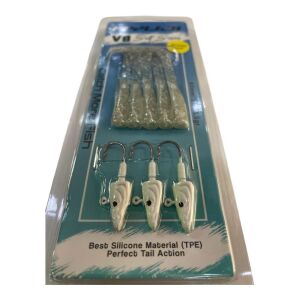 Ryuji V8 8cm 5.5gr Silikon Yem (3+5) White Glitter Glow