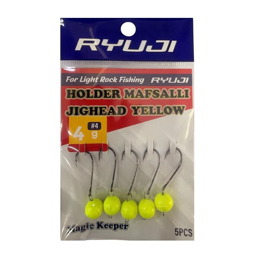 Ryuji Holder 4 No İğne 4gr Mafsallı Jig Head Zoka 5 Adet Sarı