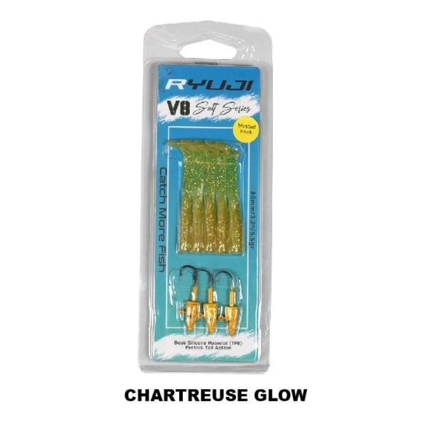 Ryuji V8 8cm 5.5gr Silikon Yem (3+5) Chartreuse Glow