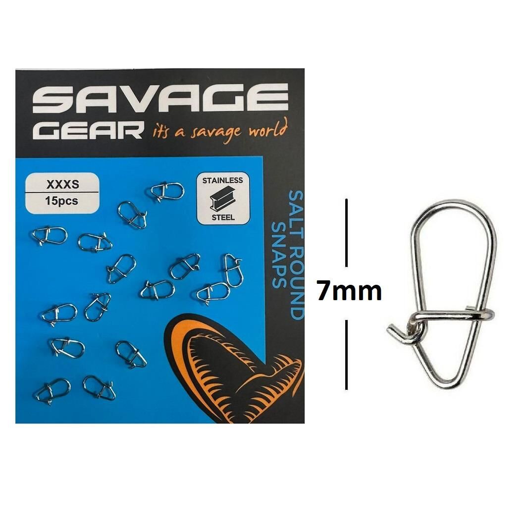 Savage Gear Salt Round Snaps Klips No: XXXS 15 Adet