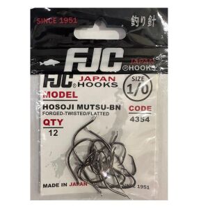 FJC 4354 No:1/0 Hosoji Mutsu Black Nikel Olta İğnesi 12 Adet