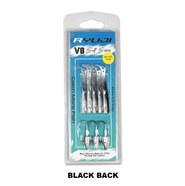 Ryuji V8 8cm 5.5gr Silikon Yem (3+5) Black Back