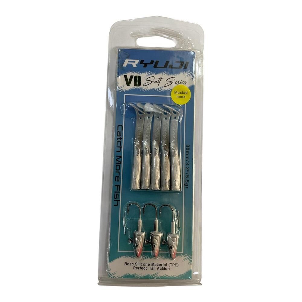 Ryuji V8 8cm 5.5gr Silikon Yem (3+5) Black Back