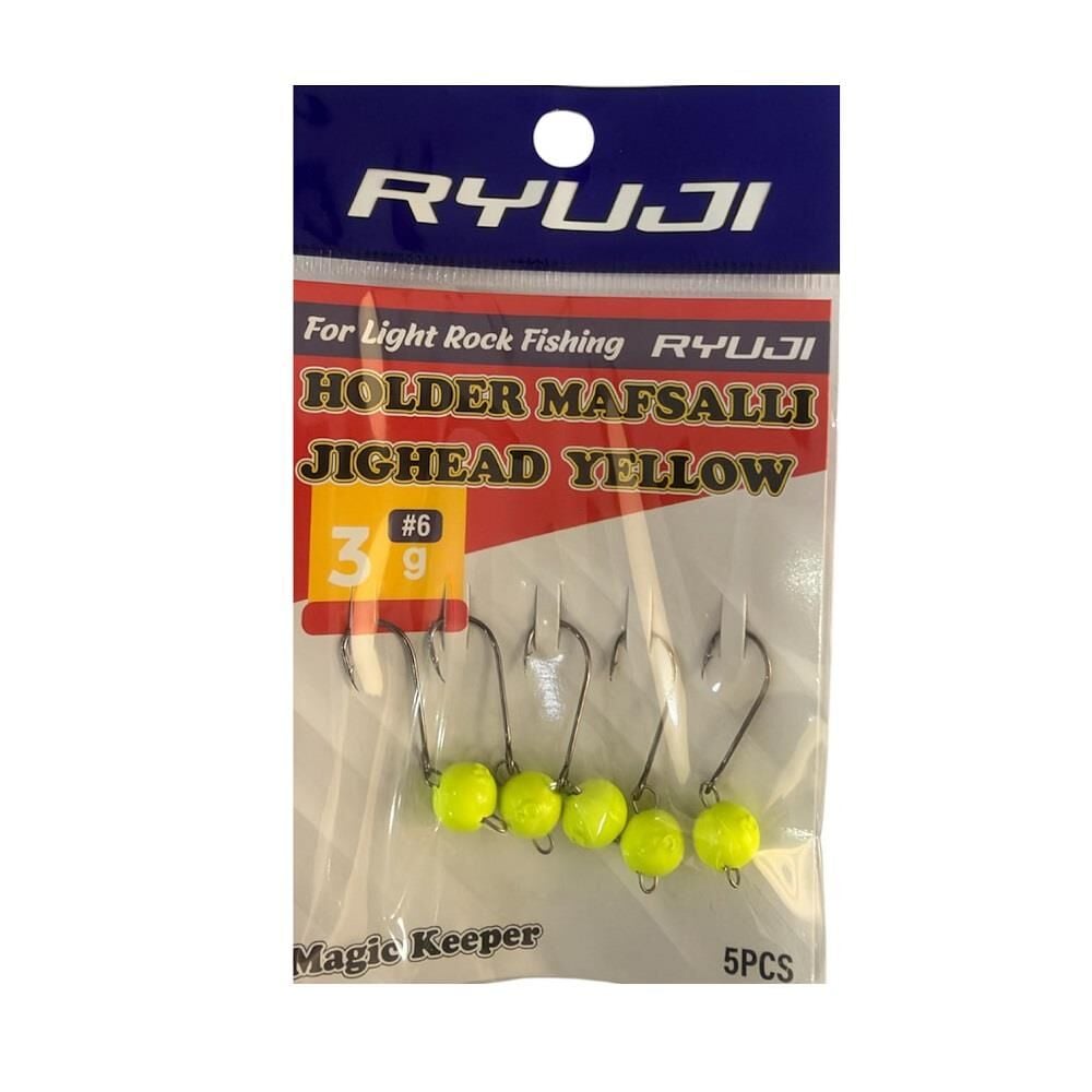 Ryuji Holder 6 No İğne 3gr Mafsallı Jig Head Zoka 5 Adet Sarı
