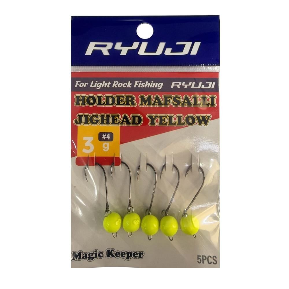 Ryuji Holder 4 No İğne 3gr Mafsallı Jig Head Zoka 5 Adet Sarı