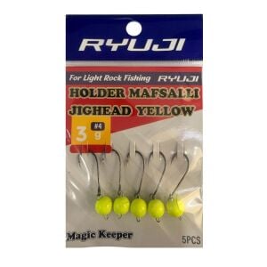 Ryuji Holder 4 No İğne 3gr Mafsallı Jig Head Zoka 5 Adet Sarı