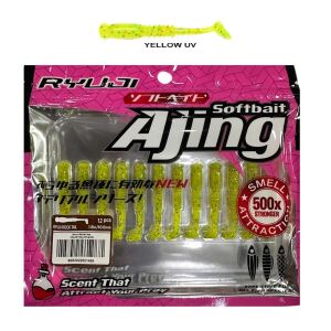 Ryuji Rock Tail 4cm Kokulu LRF Silikon Yem 12 adet Yellow UV