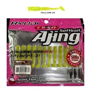 Ryuji Rock Tail 4cm Kokulu LRF Silikon Yem 12 adet Yellow UV