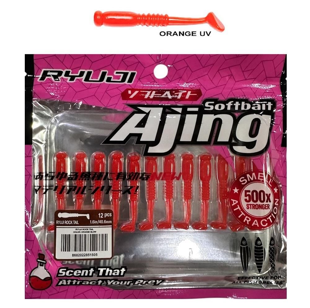 Ryuji Rock Tail 4cm Kokulu LRF Silikon Yem 12 adet Orange UV