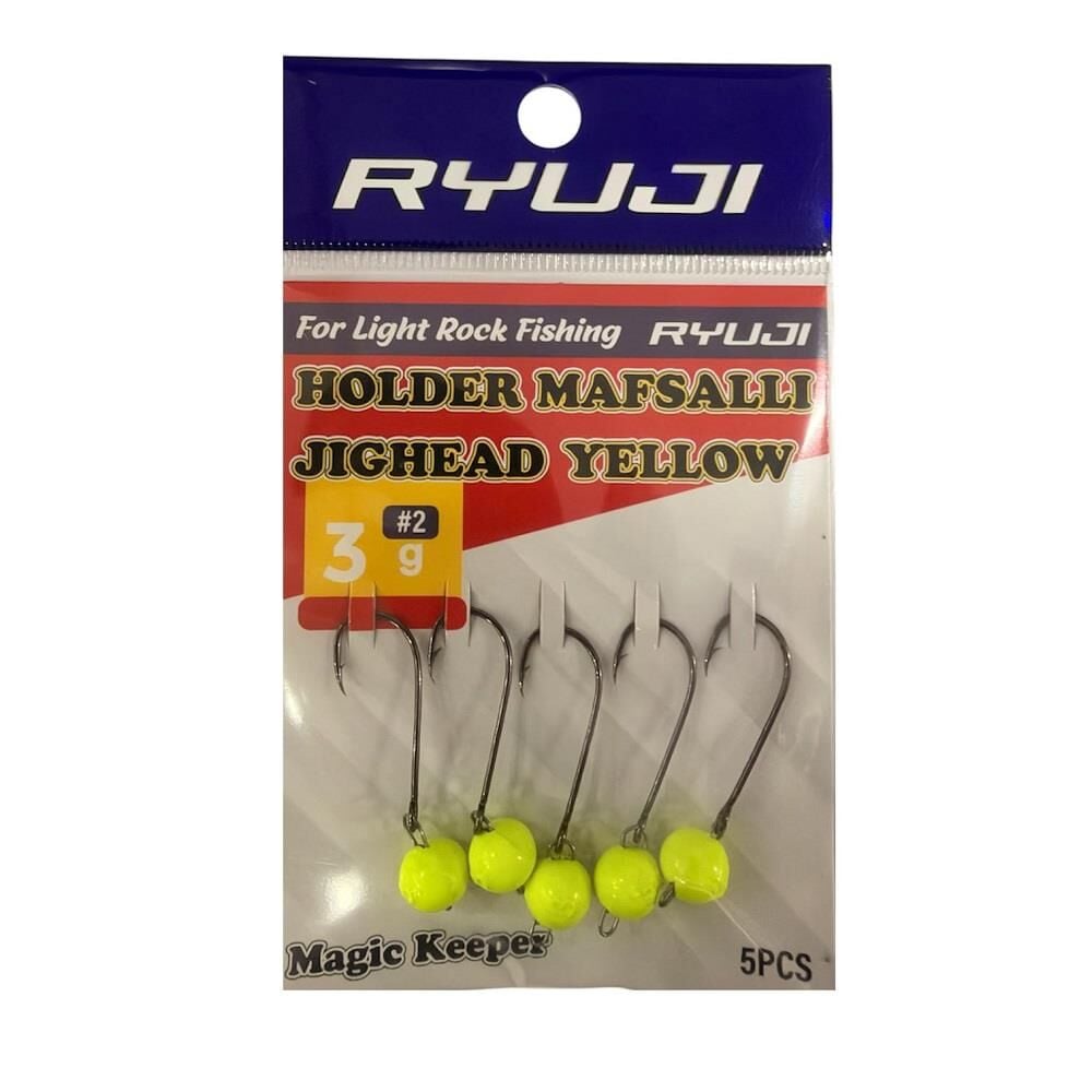 Ryuji Holder 2 No İğne 3gr Mafsallı Jig Head Zoka 5 Adet Sarı
