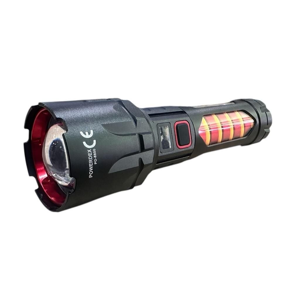 Powerdex PD-8800 Zoomlu Şarjlı Profesyonel Avcı El Feneri 20W 2000 Lümen