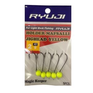 Ryuji Holder 2 No İğne 2gr Mafsallı Jig Head Zoka 5 Adet Sarı