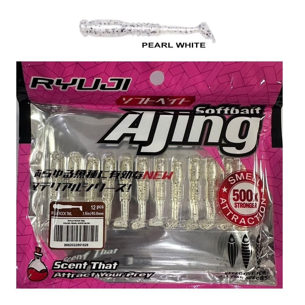 Ryuji Rock Tail 4cm Kokulu LRF Silikon Yem 12 adet Pearl White