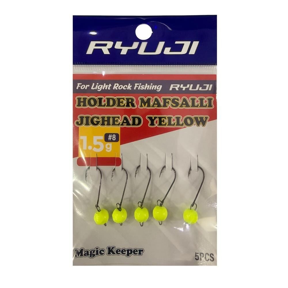 Ryuji Holder 8 No İğne 1.5gr Mafsallı Jig Head Zoka 5 Adet Sarı