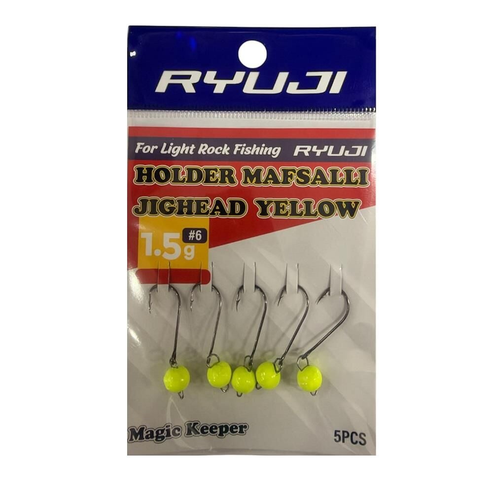 Ryuji Holder 6 No İğne 1.5gr Mafsallı Jig Head Zoka 5 Adet Sarı