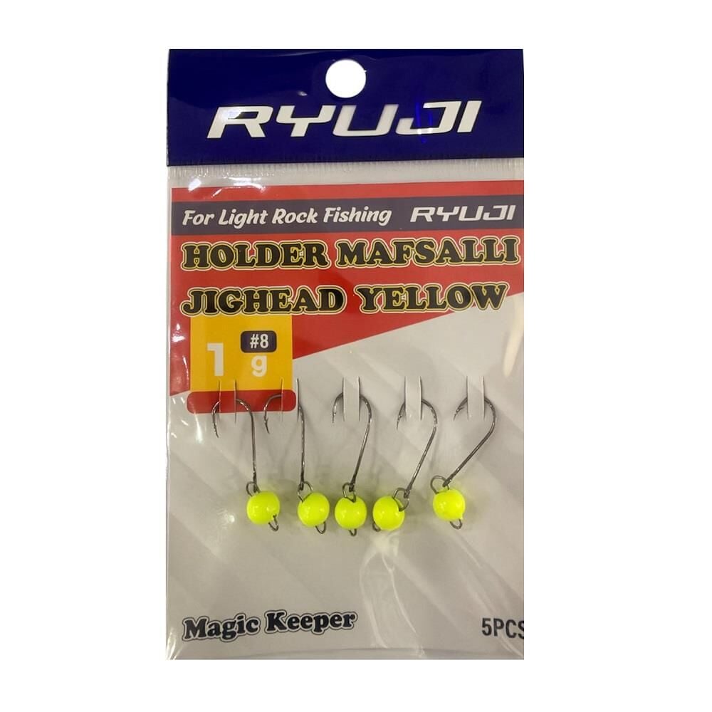Ryuji Holder 8 No İğne 1gr Mafsallı Jig Head Zoka 5 Adet Sarı