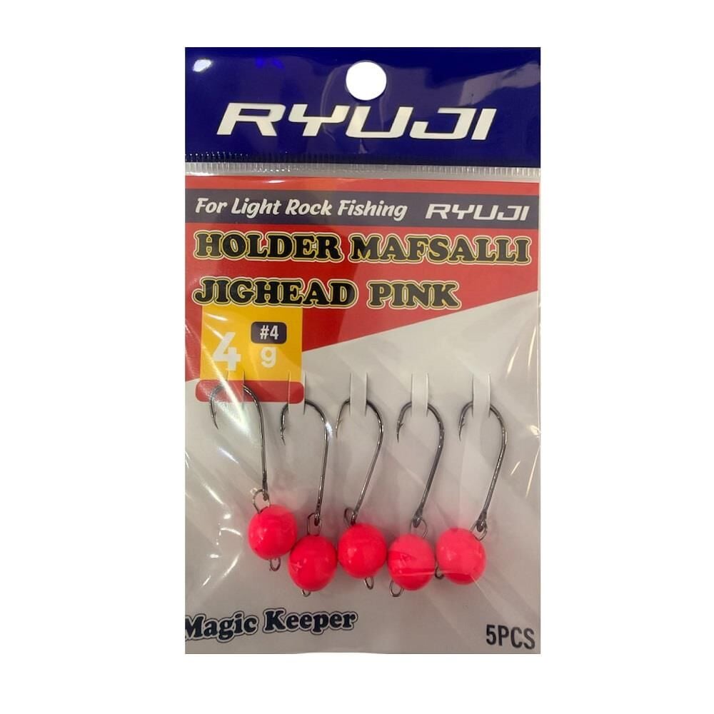 Ryuji Holder 4 No İğne 4gr Mafsallı Jig Head Zoka 5 Adet Pembe UV