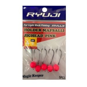 Ryuji Holder 4 No İğne 4gr Mafsallı Jig Head Zoka 5 Adet Pembe UV