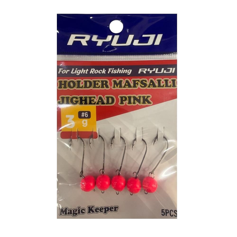 Ryuji Holder 6 No İğne 3gr Mafsallı Jig Head Zoka 5 Adet Pembe UV