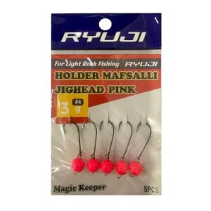 Ryuji Holder 4 No İğne 3gr Mafsallı Jig Head Zoka 5 Adet Pembe UV