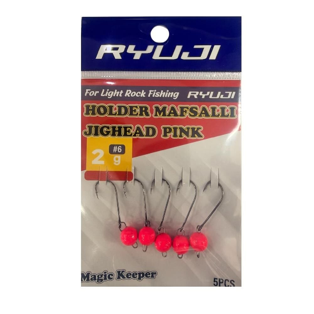 Ryuji Holder 6 No İğne 2gr Mafsallı Jig Head Zoka 5 Adet Pembe UV