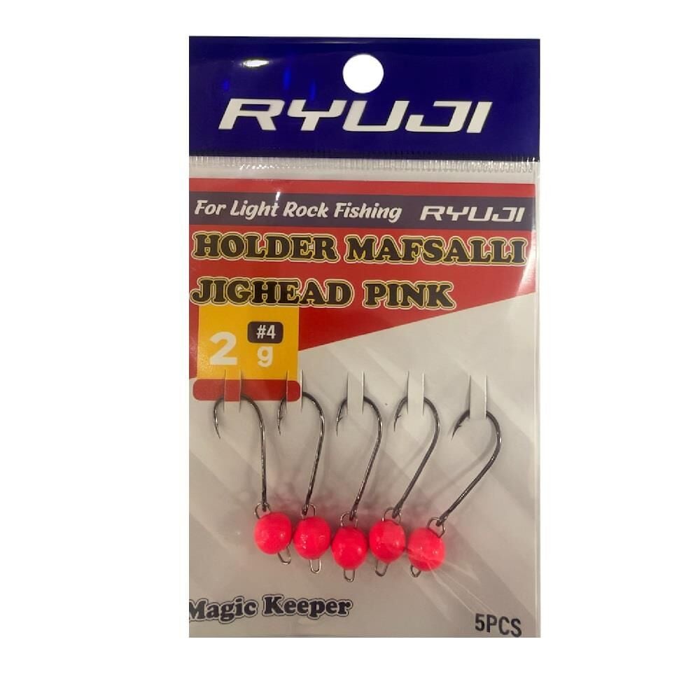 Ryuji Holder 4 No İğne 2gr Mafsallı Jig Head Zoka 5 Adet Pembe UV