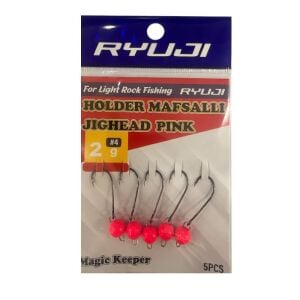 Ryuji Holder 4 No İğne 2gr Mafsallı Jig Head Zoka 5 Adet Pembe UV