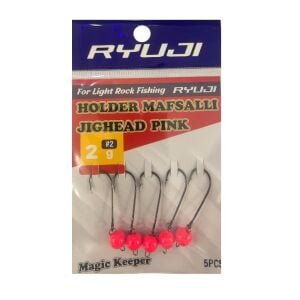 Ryuji Holder 2 No İğne 2gr Mafsallı Jig Head Zoka 5 Adet Pembe UV