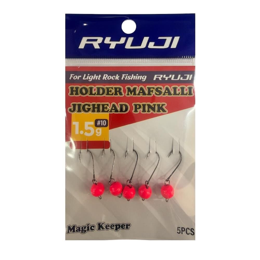 Ryuji Holder 10 No İğne 1.5gr Mafsallı Jig Head Zoka 5 Adet Pembe UV