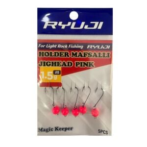 Ryuji Holder 8 No İğne 1.5gr Mafsallı Jig Head Zoka 5 Adet Pembe UV
