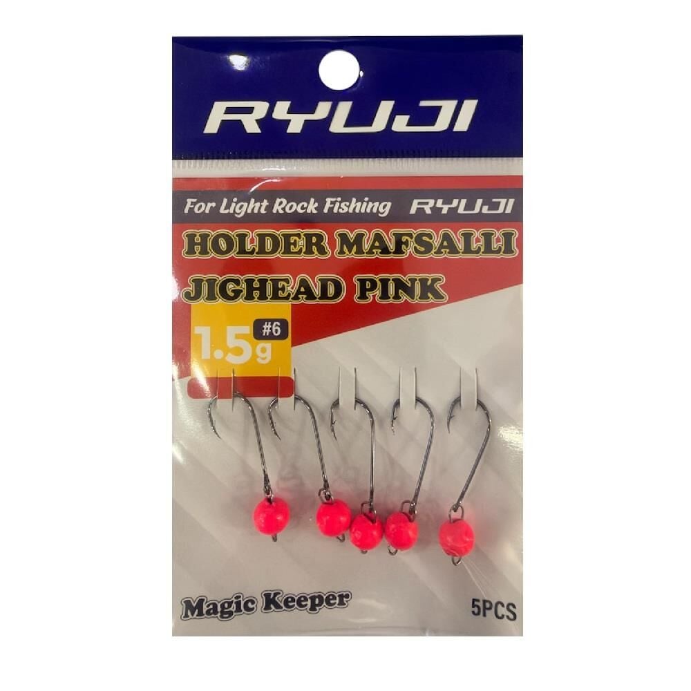 Ryuji Holder 6 No İğne 1.5gr Mafsallı Jig Head Zoka 5 Adet Pembe UV