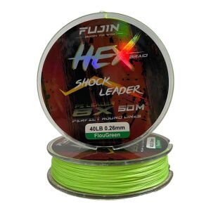 Fujin Hex Braid 8x 0.26mm 50mt Fluo Green PE İP Shock Leader
