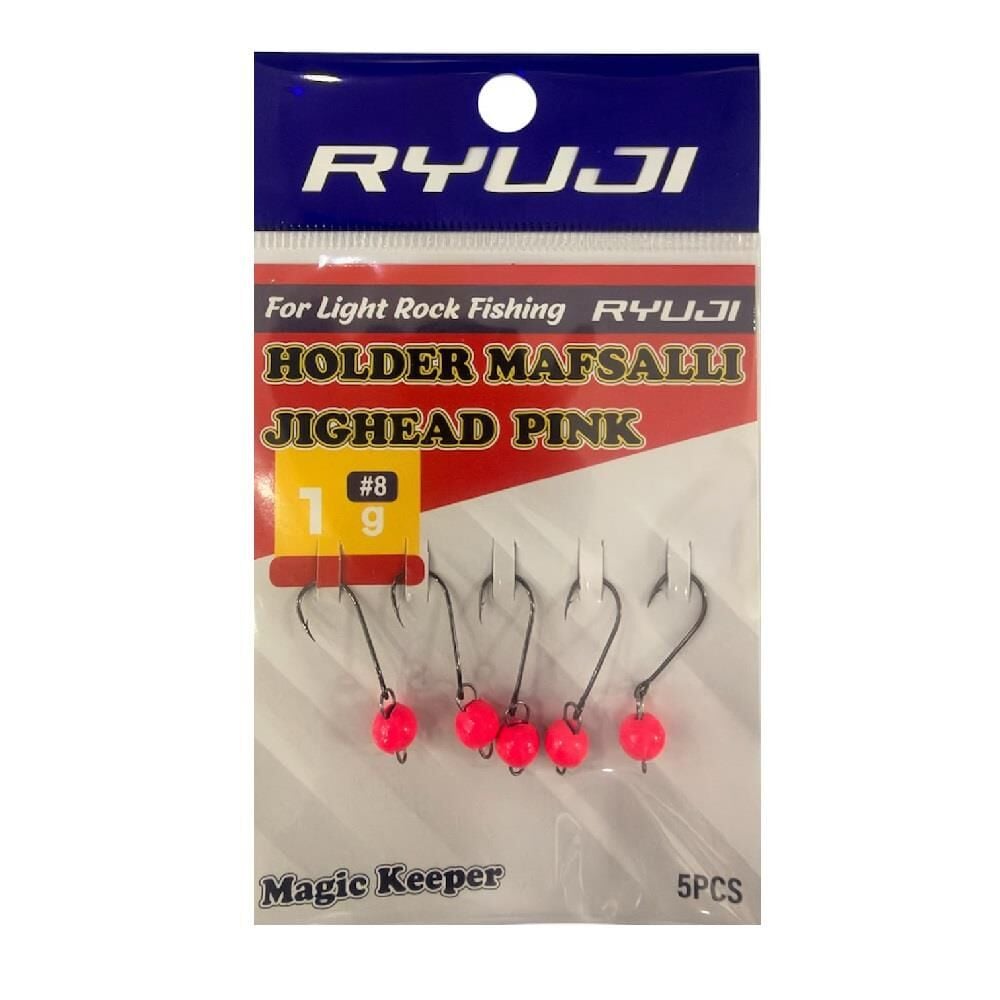 Ryuji Holder 8 No İğne 1gr Mafsallı Jig Head Zoka 5 Adet Pembe UV