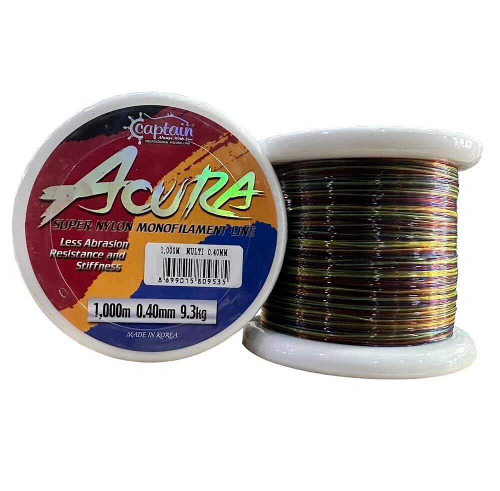 Captain Acura 0.40mm 1000 Metre Monofilament Bobin Misina Multi Color