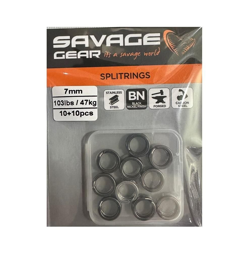 Savage Gear Split Ring SS+BLN 10+10 7MM Halka (20 Adet)