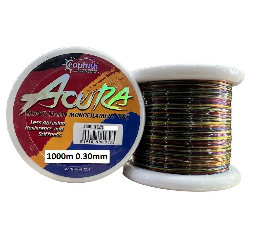 Captain Acura 0.30mm 1000 Metre Monofilament Bobin Misina Multi Color