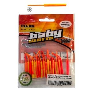 Fujin Baby Worm 5.2cm Floating LRF Silikonu (18 adet) Fluorecent Yelorange