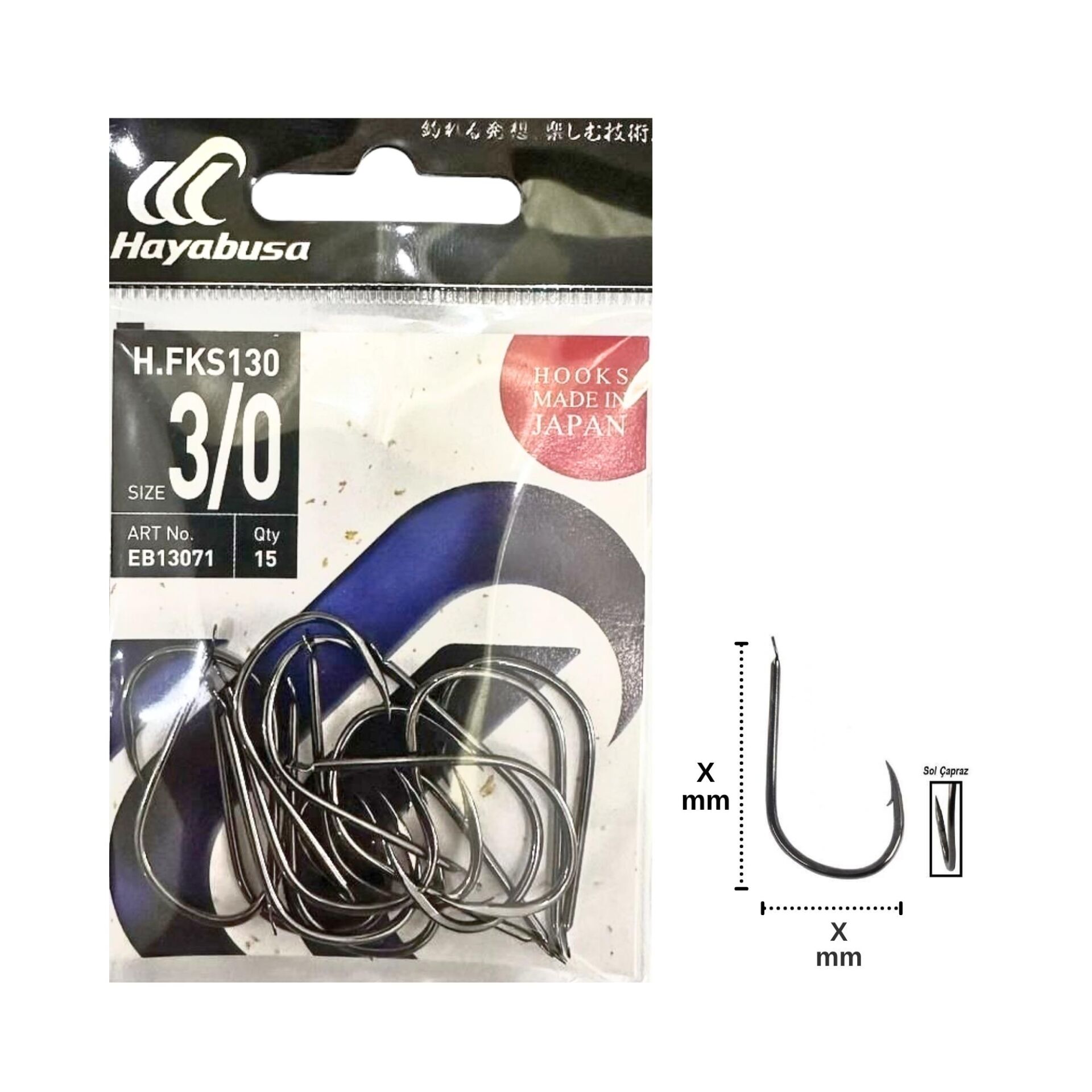 Hayabusa HFKS 130 No:3/0 Black Nikel İğne 15 Adet